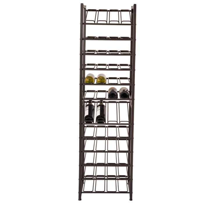 NeatFreak 24 Bottle Metal Floor Wine Bottle Rack in Black & Reviews